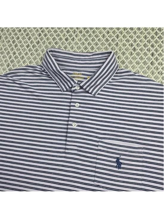 Polo Ralph Lauren Performance Polo Shirt Men’s XL Striped Pocket Stretch Golf