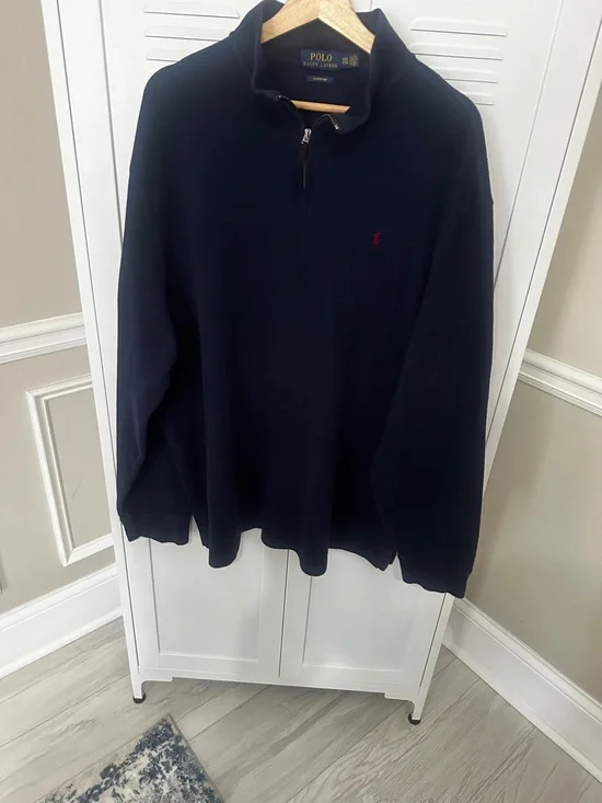 Polo Ralph Lauren Estate Rib Quarter Zip Old Money Preppy Pullover Size XXL
