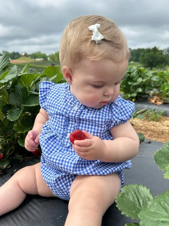 Janie and Jack Blue Gingham Baby One-Piece