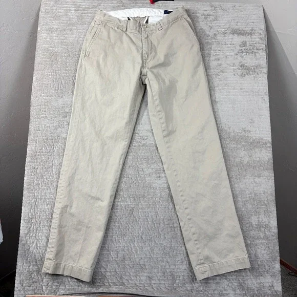 Polo Ralph Lauren‎ Classic Fit Khaki Chino Pants Mens 32/34 Tan Cotton Twill