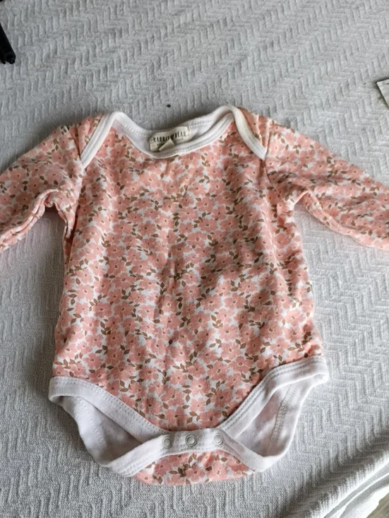 Floral Pink Long-Sleeve Baby Bodysuit by Petit Bateau