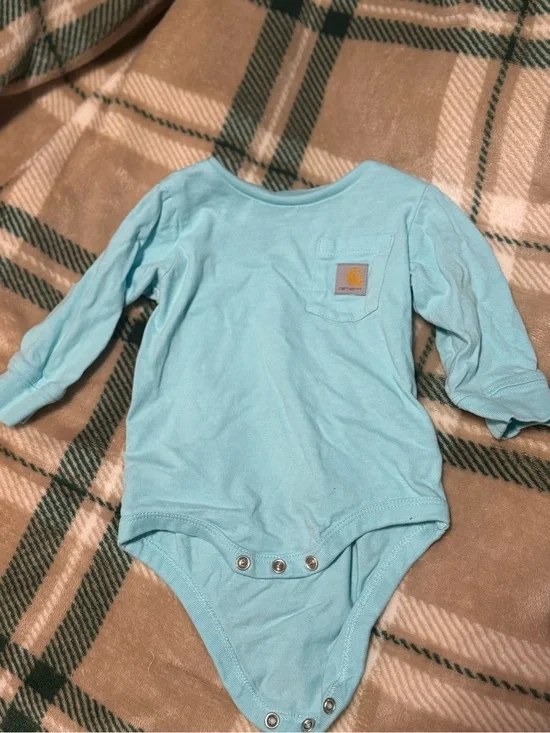 Carhartt Light Blue Long Sleeve Baby Bodysuit
