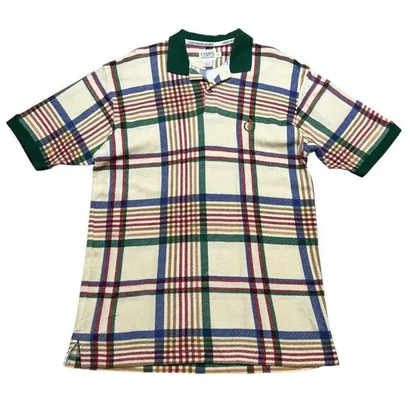 Vintage Chaps Ralph Lauren Polo‎ Shirt Men's M Plaid Tartan Preppy Crest Logo