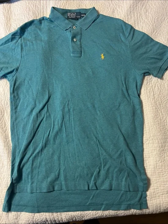 Polo by Ralph Lauren Teal Short-Sleeve Polo with Yellow Pony