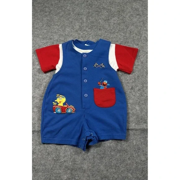 Vintage Y2K Sesame Street Kids Big Bird Elmo 18 Months