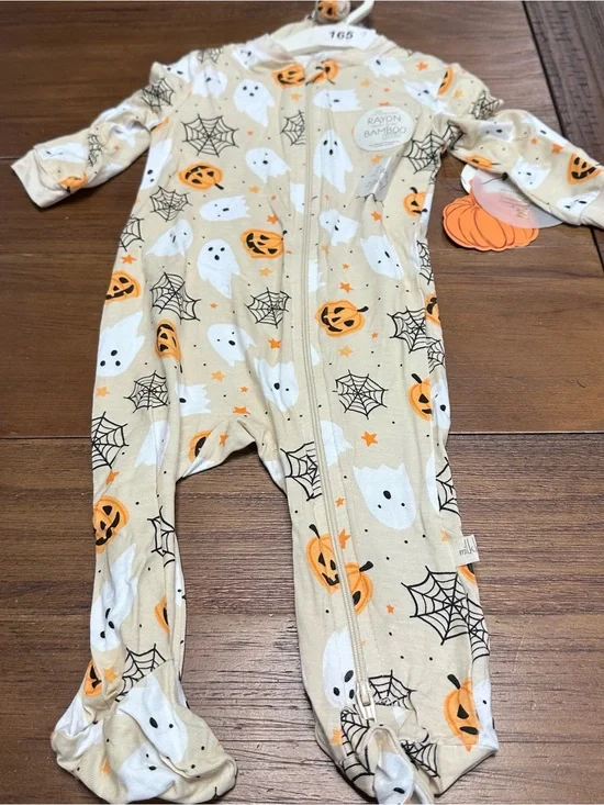 Milkberry Baby Boy Girl Bamboo Footie Sleeper Halloween 3-6 months hat