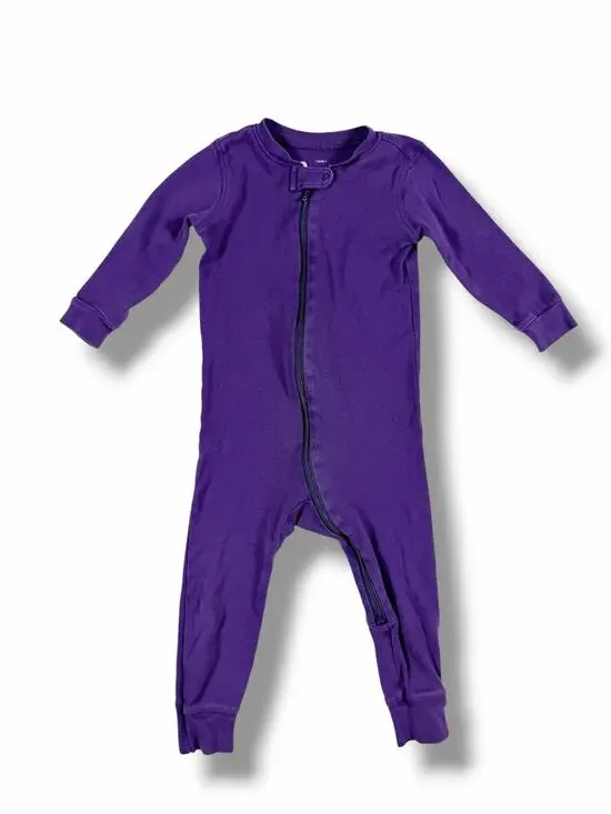 Primary Solid Purple Zip One-Piece Sleeper Pajamas Size 12–18 Months