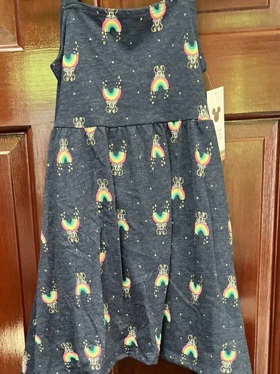 Disney Navy Dress with Rainbow & Character Print