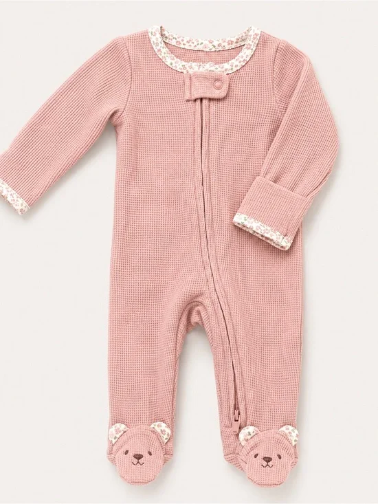 Carter’s - Double Zipper Sleeper W/ Bear Footies (Cotton & Poly) - NB