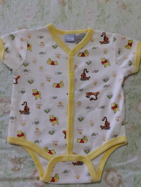 Disney Winnie the Pooh White and Yellow Snap-Front One-Piece