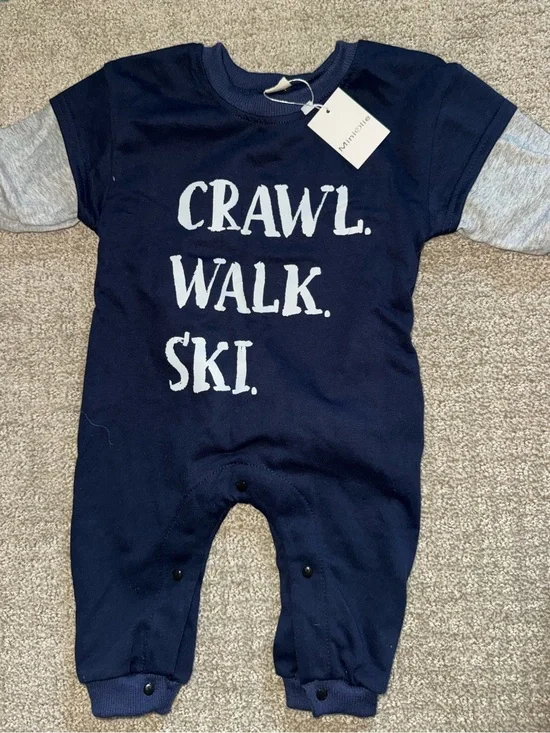 “Crawl, Walk, Ski” Baby One-Piece