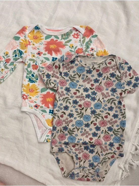 Floral Baby Bodysuit Bundle (Set of 2)