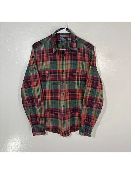 Polo Ralph Lauren Shirt Mens Medium Multicolor Plaid Long Sleeve Button Up