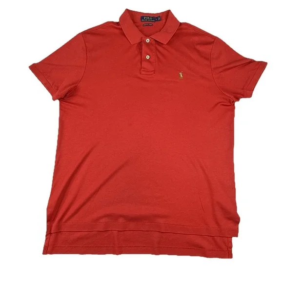 Polo Ralph Lauren Pima Soft Touch Polo Red Flesh Pony Short Sleeve Men's Large
