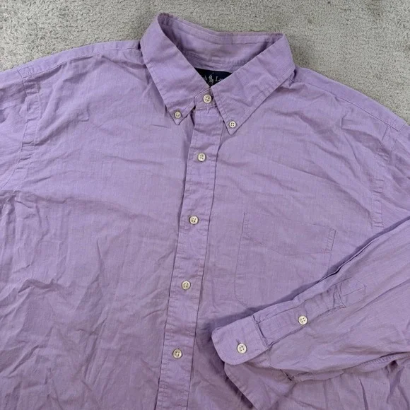 Polo Ralph Lauren Shirt Mens 2XL Purple Pocket Long Sleeve Button Down Cotton