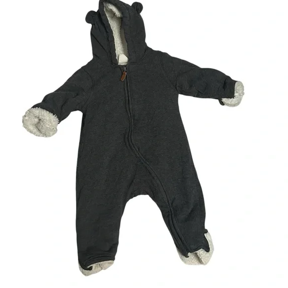 H&M Charcoal Hooded Kids One Piece with ears
