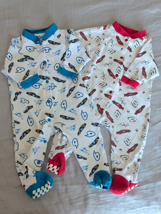 Y2K NASCAR Dale Earnhardt Jr And Mark Martin One Piece Footies Size 3-6 Months
