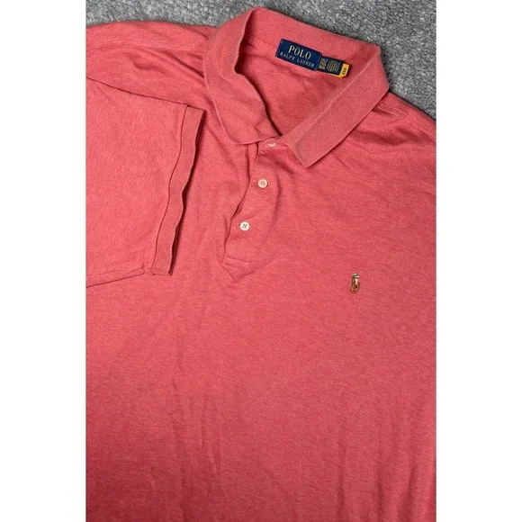 Polo Ralph Lauren Soft Cotton Polo Red Shirt Men's 3XLT Tall Flesh Pony Preppy