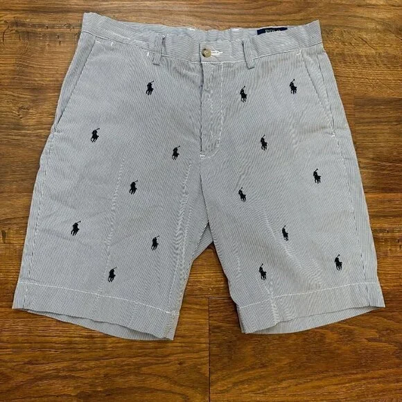 Polo Ralph Lauren classic fit seersucker embroidered shorts