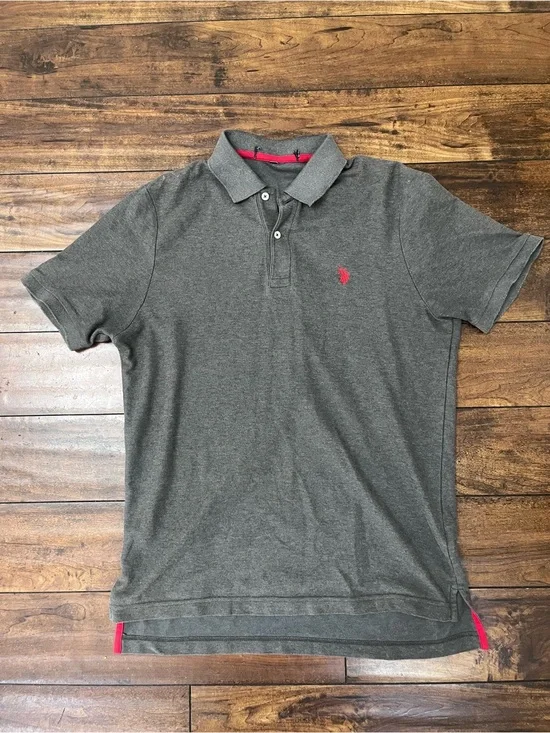 Polo by Ralph Lauren Charcoal Polo with Red Accents