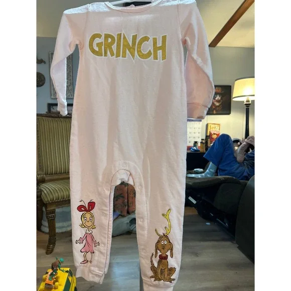 Dr Seuss‎ The Grinch Pink Romper Cindy Lou Who Max 18M Christmas Baby One Piece