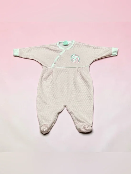 Vintage 90s Baby Girl Footed Sleeper Size Medium 12.5-16 pounds Pink