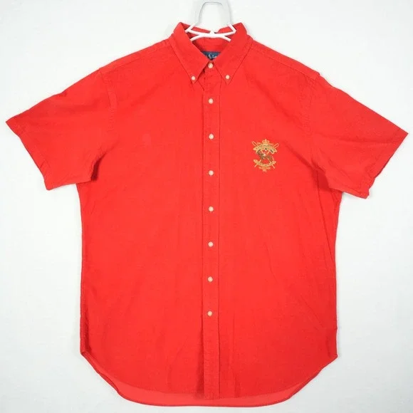 VTG Polo Ralph Lauren Shirt Mens L Tall Corduroy Classic Fit Bleecker Pony Crest