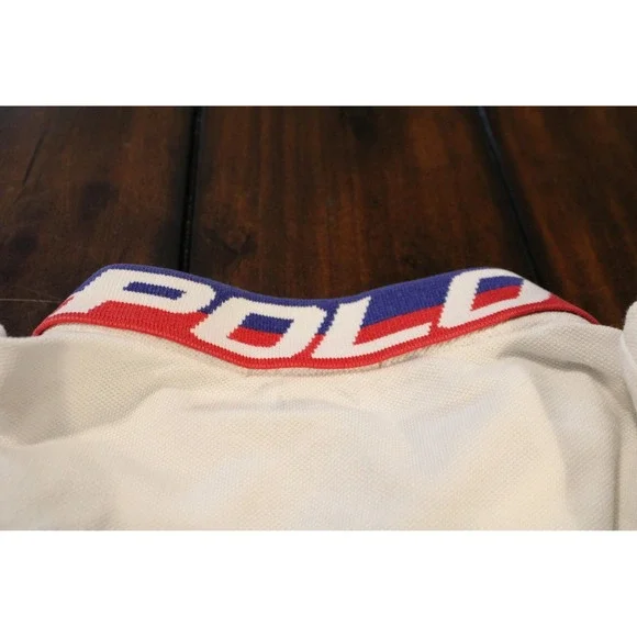 Polo Ralph Lauren Polo Shirt Mens 2XL White Classic Fit POLO Collar Logo rare