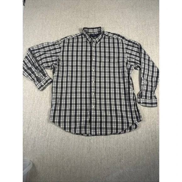 Polo Ralph Lauren Shirt Mens XL Black Plaid Button Down Pony Marlowe Long Sleeve