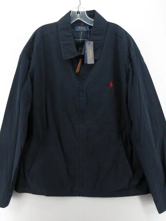 Polo Ralph Lauren Jacket 2XB Big Navy Bi Swing Coat Bomber Red Pony