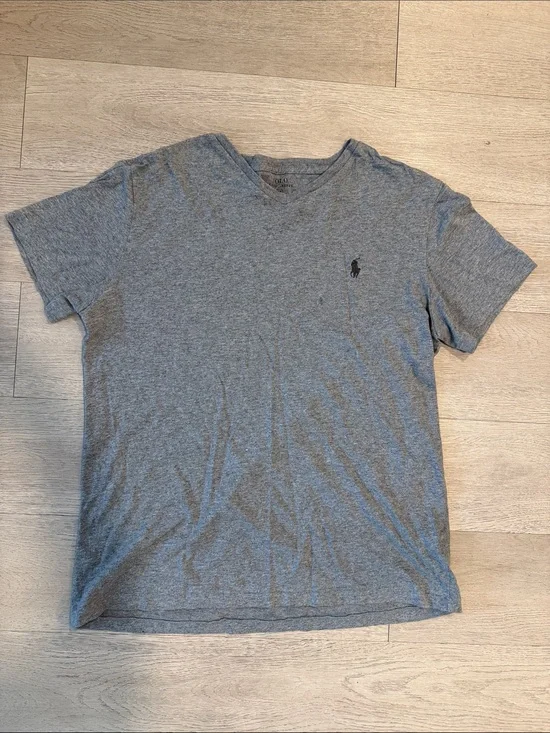 Polo by Ralph Lauren Gray V-Neck Short Sleeve Tee