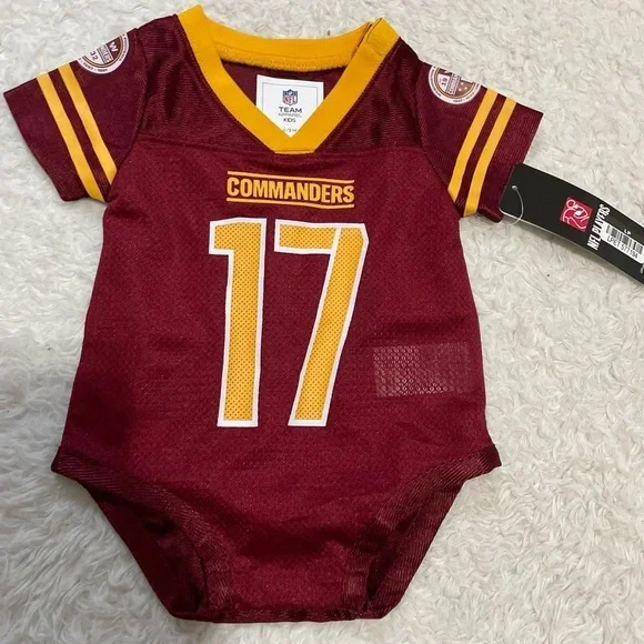 NFL Team Apparel Kids Maroon and Yellow Onesie