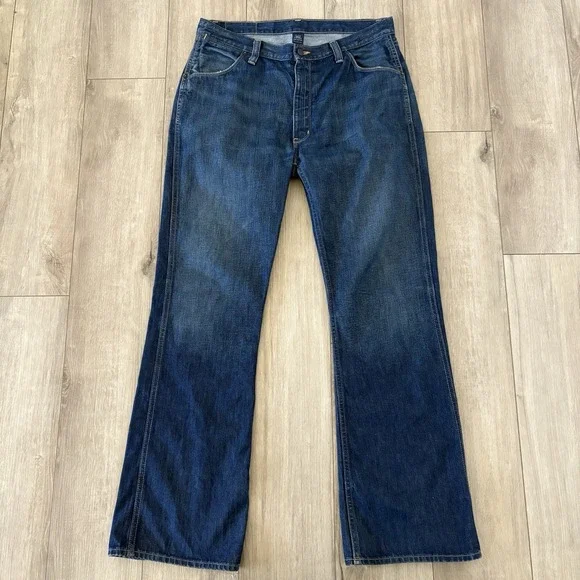 Polo Ralph Lauren Men's Dark Wash Blue Denim Jeans 36 Straight Mid Rise