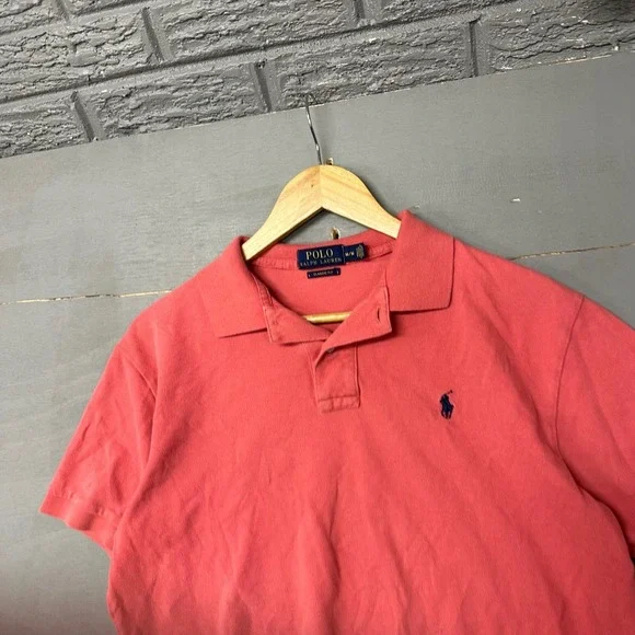 Polo Ralph Lauren Men Classic Fit Coral‎ Pink Short Sleeve Polo Shirt M M