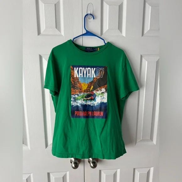 Polo Ralph Lauren Green Kayak67 Grand Canyon Graphic Tee Shirt Men's Medium