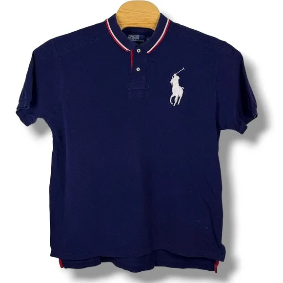 Vintage Polo Ralph Lauren Polo Shirt Mens XXL Navy Big Pony Contrast Classic Y2k