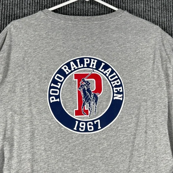Polo Ralph Lauren Shirt Mens Large Gray Long Sleeve Classic Fit Chest Pocket