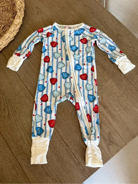 Caden Lane - Valentine’s Day Boys Convertible Zip Romper - 3-6 Months!