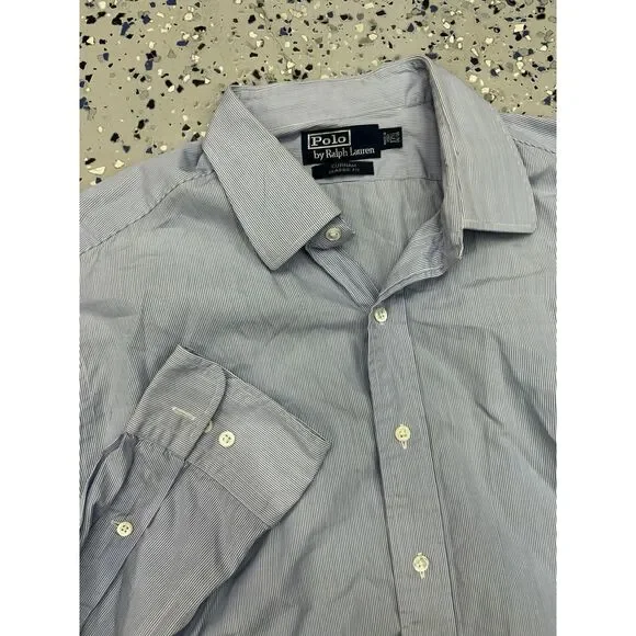 Ralph Lauren Shirt Men's Multicolor Pony Button Down Plaid‎ Size 17.5 Classic
