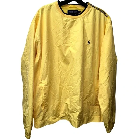 POLO RALPH LAUREN Golf Mesh Lined Windbreaker Pullover Jacket Zip Neck & Sides L