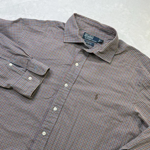 Polo Ralph Lauren Stanton Classic‎ Fit Plaid Shirt Mens XL Ivy Prep
