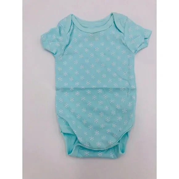 Brand New Light Blue Baby Bodysuit Snowflake Pattern Girl Size 0 to 3 Months‎