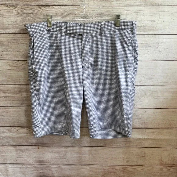 POLO‎ RALPH LAUREN SEERSUCKER SHORTS IN BLUE AND WHITE CHECKS