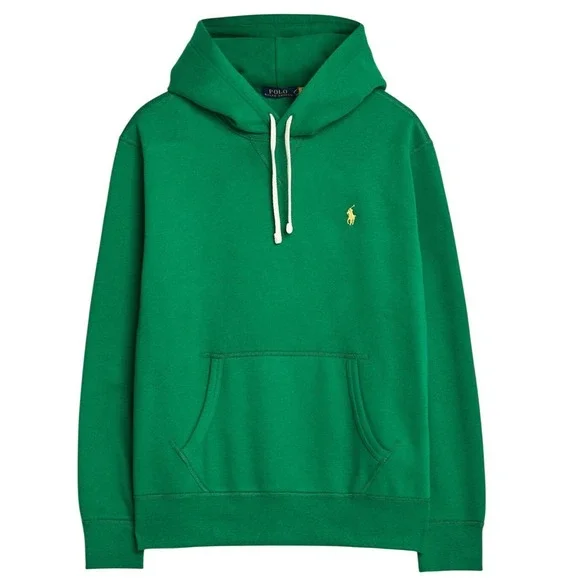 Polo Ralph Lauren Green Fleece Hoodie Mens Size L Classic Pony Logo Casual New