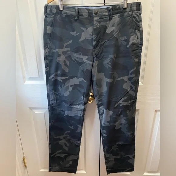 POLO RALPH LAUREN Gray Black Camo Stretch Cotton Twill Straight Leg Chinos 36/34