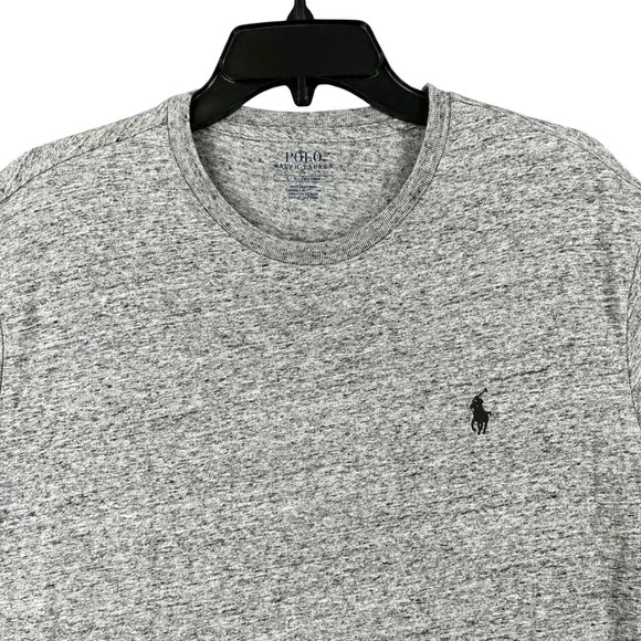Polo Ralph Lauren T-Shirt Mens L Grey Heather Marl Pony Logo Casual Essential