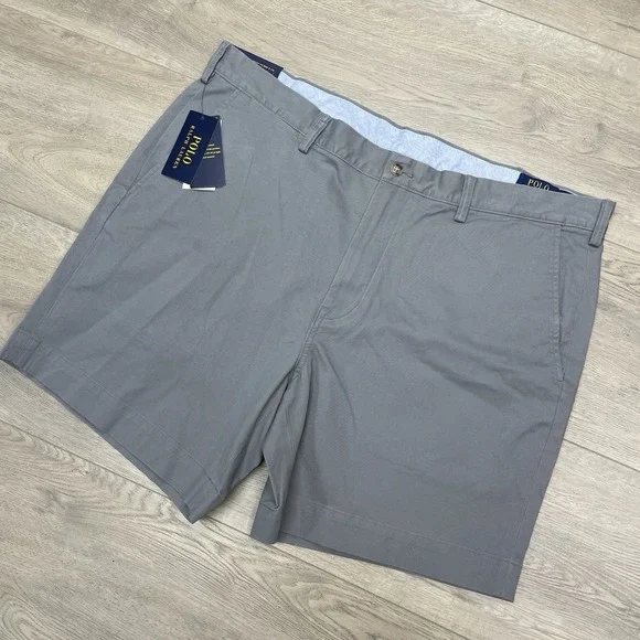 NWT Polo Ralph Lauren Classic Fit Gray Chino Shorts Men Sz 40 Prep Casual