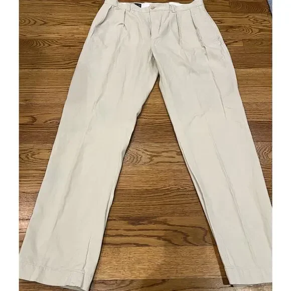 Polo‎ Ralph Lauren Ethan Pants Mens 36x34 Beige Chino Flat Front Classic Khakis