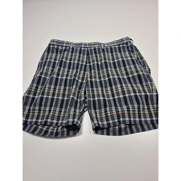 VTG Polo Ralph Lauren Madras Plaid Shorts Men's 34 Blue Plaid Chino