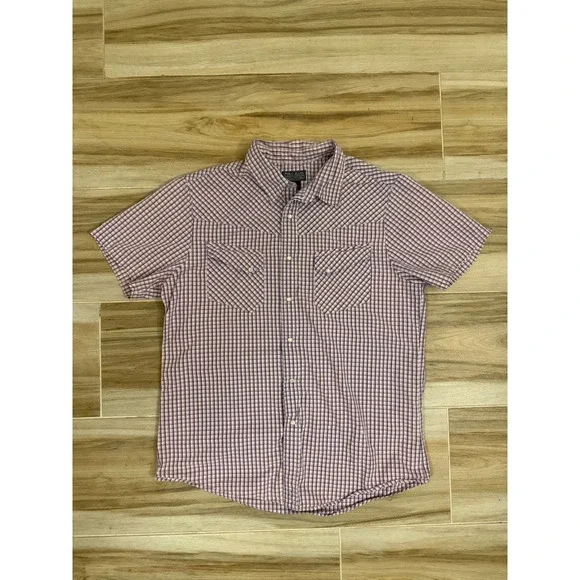 Polo Jeans Co Ralph Lauren Plaid Pearl Snap Short‎ Sleeve Western Medium